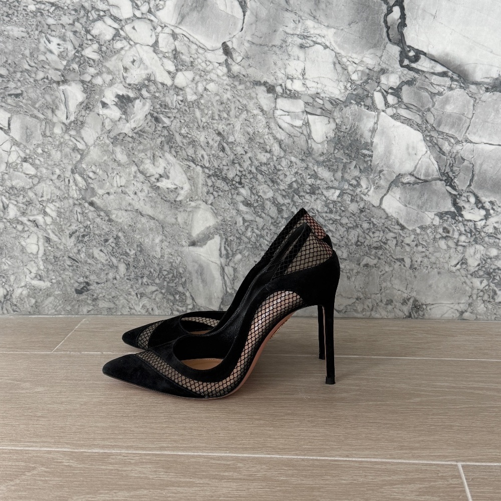 Aquazzura Suede Black Heels